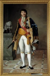 Celovečerní portrét maršála Francoise Josepha Lefebvrea (1755-1820) vévody z Dantzigu, maršála empíru Obraz od Cesarine Davin Mirvault (1773-1844) 1807 ne. 2,15 x 1,4 m