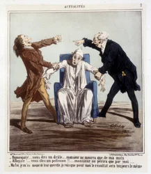 Karikatura o alopatii a homeopatii od Chama