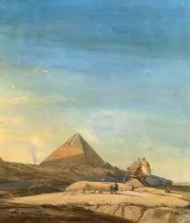Měřící sfinga, detail Menfisových pyramid