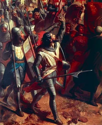Bitva u Montgisardu 1177, detail křižáka, asi 1842 (olej na plátně)