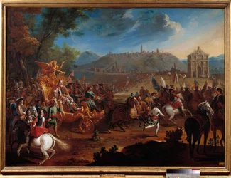 Triumf Karla V., vévody lotrinského (1643-1690) při jeho vítězství nad Turky. Obraz Charlese Herbela (1656-1703)
