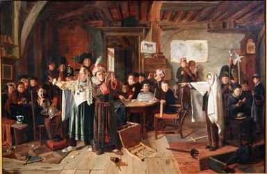 Maškaráda, kolem roku 1855 (olej na plátně)