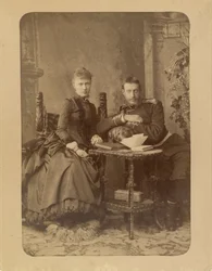 Constantin Constantinovič z Ruska a Elisabeth Mavrikievna z Ruska (rozená princezna Alžběta ze Saxe Altenburg) - velkovévoda Constantine Constantinovič z Ruska (1858-1915) a velkovévodkyně Elizaveta Mavrikievna z Ruska (1865-1927), Bergamasc