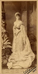 Elisabeth Fiodorovna de Russie (Elisabeth de Hesse Darmstadt) (1864-1918) - Portrét velkovévodkyně Elizavety Fjodorovny (1864-1918), princezny Alžběty Hesenské a u Rýna, od Bergamaska, Charlese (Karla) (1830-1896). Stříbrná želatinová fotografie