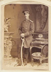Jiří I. Řecký, král Hellenes - Portrét Jiřího I. (1845-1913), krále Hellenes, Bergamasco, Charles (Charles) (1830-1896). Foto albuminu
