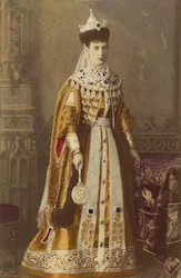 Marie Fedorovna (Maria Fjodorovna nebo Fiodorovna, princezna Dagmar de Danemark) - Portrét císařovny Marie Fjodorovny, princezny Dagmar Dánské (1847-1928), Bergamasco, Charles (Karl) (1830-1896). Foto albuminu