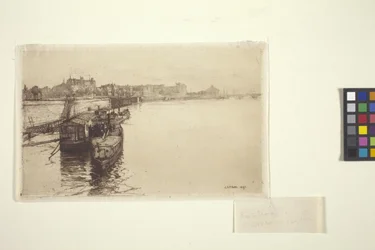 Osobní lodě na Seině (inkoust)