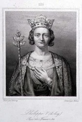 Filip V. „Vysoký“ (1294-1322) francouzský král, ryl Weber (rytina)