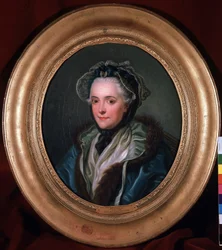 Portrét Marie-Louise-Nicole (Marie Louise Nicole), vévodkyně z Enville (Anville) (1716-1797). Obraz Charlese Amedee Philippe van Loo (1719-1795)