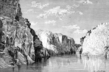 Soutěska Marble Rocks, Indie, 1895.