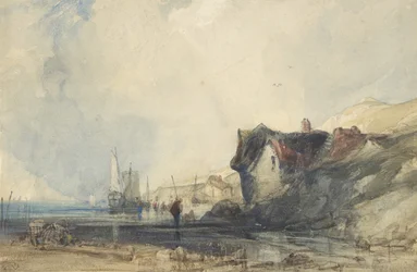 Pohled na pobřeží v Deal, ca. 1846.
