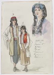 Holmès - Černá hora - kostýmy Charles Bianchini - 09. Děvčátka. Slečny Charrier 2e, Gillet, Taugh, Lozeran, Renoir, Evel
