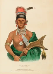 AP-PA-NOO-SE. SAUKIE CHIEF, z knihy Dějiny indiánských kmenů Severní Ameriky
