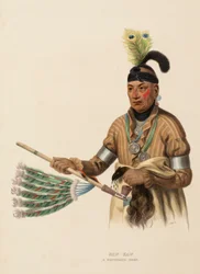 NAW-KAW. A WINNEBAGO CHIEF., z knihy Dějiny indiánských kmenů Severní Ameriky.