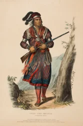 TUKO-SEE-MATHLA. SEMINOLE CHIEF., z knihy Dějiny indiánských kmenů Severní Ameriky.