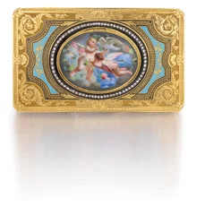 Krabice pro zpívající ptáky, cca 1840 (zlato, diamanty a smalt)