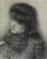 Dívka naklánějící se přes židli, 1881
