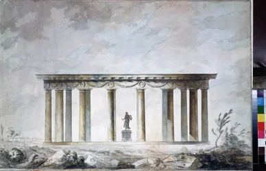 Náčrt pavilonu parku v Carském Selu (Saint Petersburg) (Náčrt pavilonu parku v Carském Selu). Kresba Charlese Camerona (kolem roku 1730