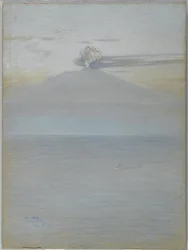 Pohled na Vesuv: Účinek 11:25, 21. prosince 1913 (pastel na šedomodrém tkaném papíře)