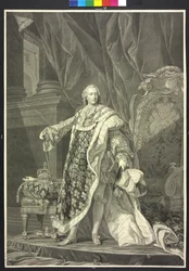 Francouzský král Ludvík XV (lept)