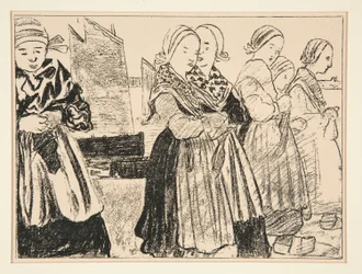Breton Girls, nebo Breton Girls on the Quay, v #36 La Revue Blanche, říjen 1894