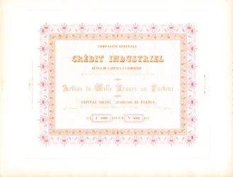 Akciový certifikát "Industrial Credit" (vytisknout)