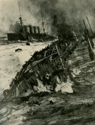 Potopení HMS Aboukir, první světová válka, 22. září 1914, c1920.
