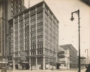 Pohled na Woods Theatre na 54 W. Randolph St., Chicago, c.1900