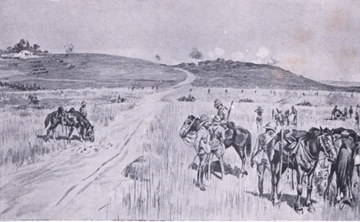 The relief of Vryheid, z knihy After Pretoria: The Guerilla War vydané nakladatelstvím Harmsworth Bros Limited v roce 1901.