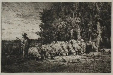 Stádo na okraji lesa, 1880.