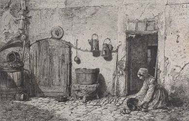 Drhnoucí žena, 1844.