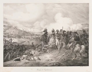 Přechod přes Iagliomento, začátek 19. století (litho)