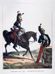 Uniforma 12. pluku dragounů, Francie, 1823.