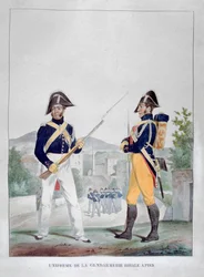 Uniforma královských pěších četníků, Francie, 1823.