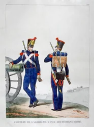 Uniformy švýcarského dělostřeleckého pluku, 1823.
