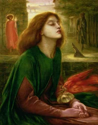 Kopie Beaty Beatrix od Dante Gabriela Rossettiho (1828-82), kolem 1900-10 (olej na plátně)