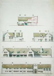 Navrhovaný dům v Higham Woodford, Essex pro lady Henry Somerset