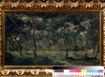 "Olivový háj"" (Olivový sad) Malba Charlese Francoise Daubignyho (1817-1878) 1870-1873 Puškinovo muzeum, Moskva