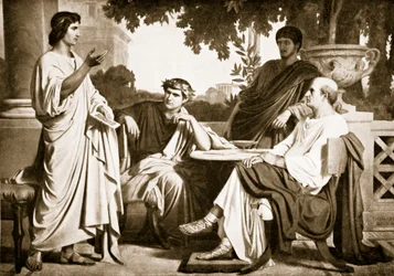 Vergilius, Horatius a Varius v domě Maecenata