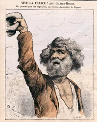 Obálka ""Le Don Quijote", Satirical in Colors: At live France - Amnestie, Patriation - Illustration by Charles Gilbert-Martin (1839-1905)