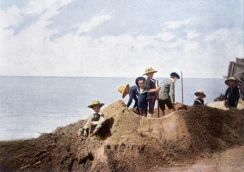 Pomíjivé opevnění. Rytina od Gillota, kolem roku 1900.