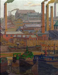 Leeds Canal (olej na plátně)