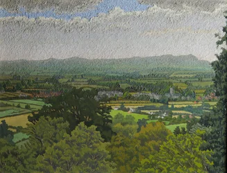The Malvern Hills, Worcestershire (olej na plátně)
