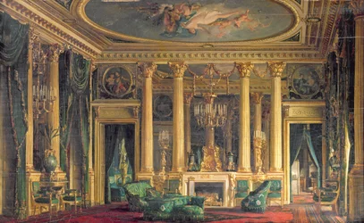 Salon v hotelu Monsieur Basile Parent, Place Vendome, Paříž, 1866