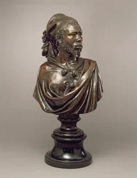 Portrétní busta Saida Abdullaha z Mayacu, Království Dárfúru, Súdán, 1848 (bronz)