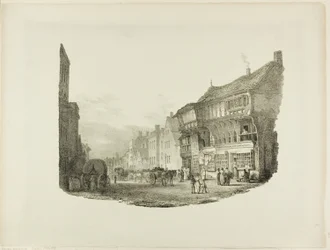 Bridge Street, Chester, z litografických dojmů skic z přírody