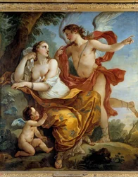 Calypso poslouchejte rady Love Painting od Charlese Josepha Natoire (Charles-Joseph Natoire