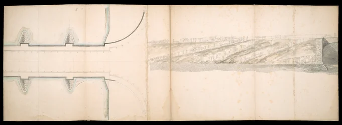 Návrhy projektovaného mostu na řece Temži v Londýně, BL Maps C.49.e.76