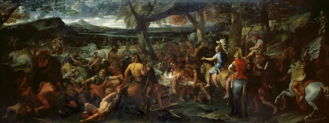 Alexander a Porus, v bitvě u Hydaspes, kolem roku 1673 (olej na plátně)