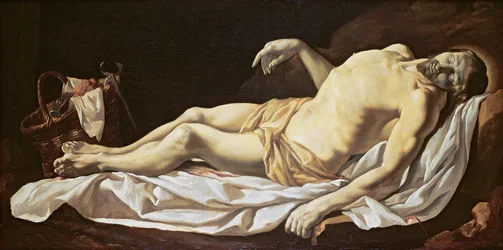 Mrtvý Kristus (olej na plátně)